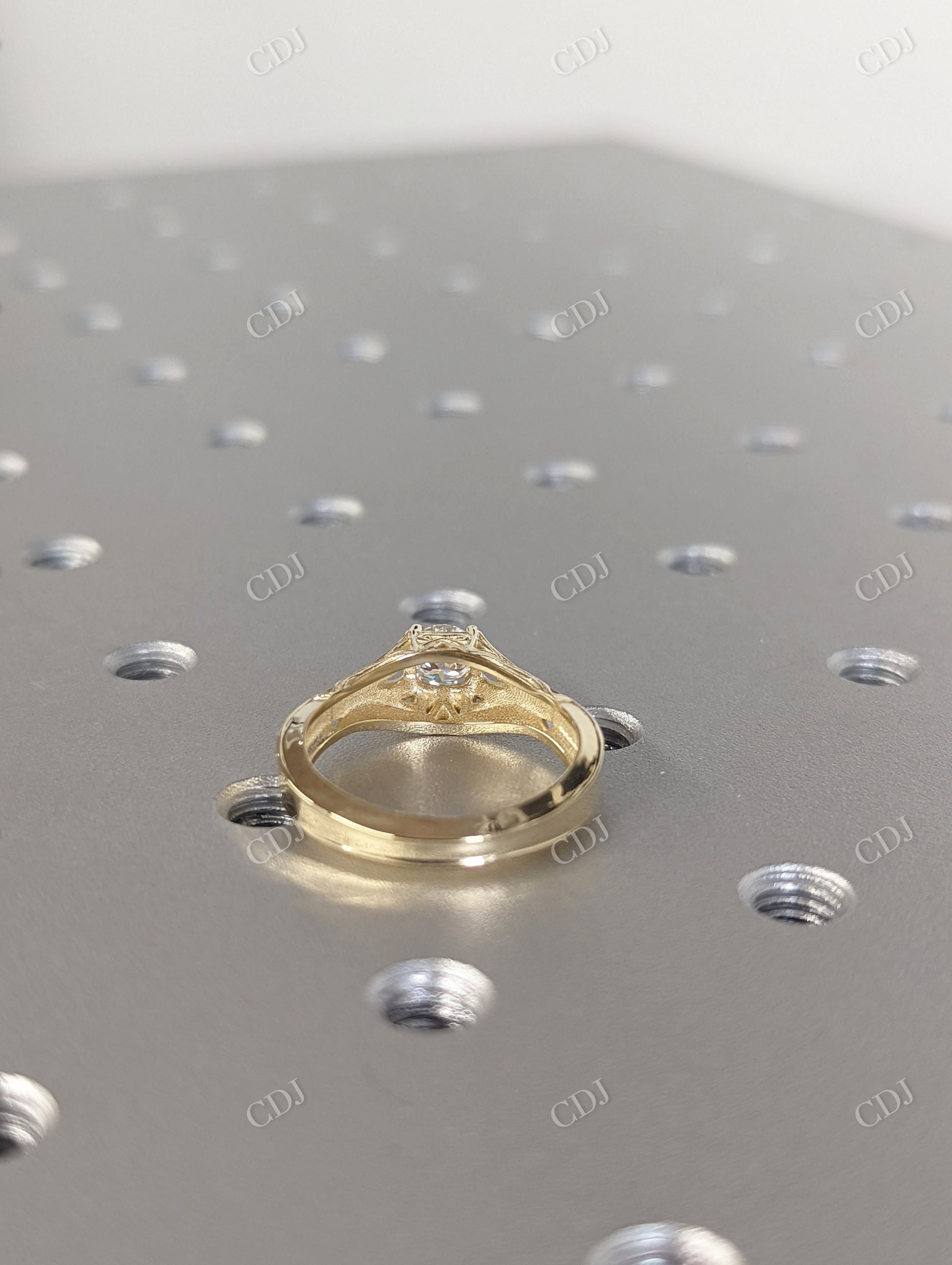 0.50CT Round Moissanite Vintage Filigree Engagement Ring  customdiamjewel   