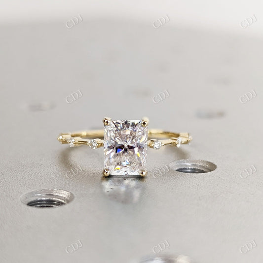 1.60CTW Radiant Cut Moissanite Engagement Ring  customdiamjewel 10KT Yellow Gold VVS-EF