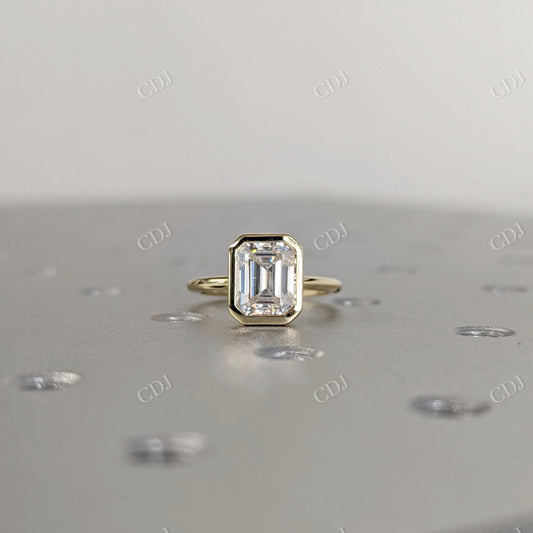 2.00CT Emerald Cut Solitaire Moissanite Ring  customdiamjewel 10KT Yellow Gold VVS-EF