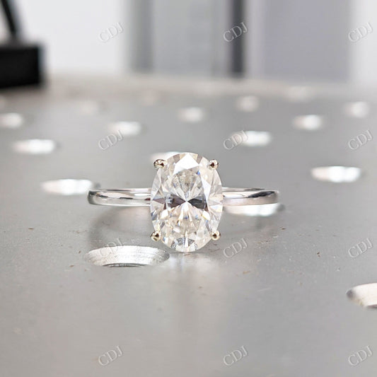 1.50CT Oval Cut Solitaire Moissanite Engagement Ring  customdiamjewel 10KT White Gold VVS-EF