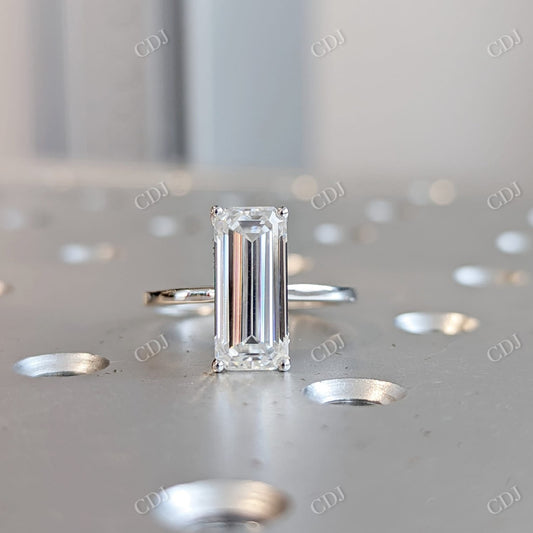 3.10CTW Hidden Halo Baguette Cut Moissanite Ring  customdiamjewel 10KT White Gold VVS-EF