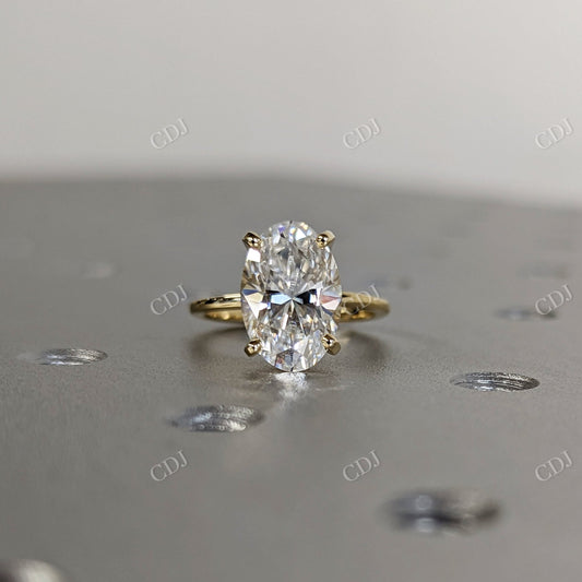 3.30CTW Oval Cut Moissanite Engagement Ring  customdiamjewel 10KT Yellow Gold VVS-EF