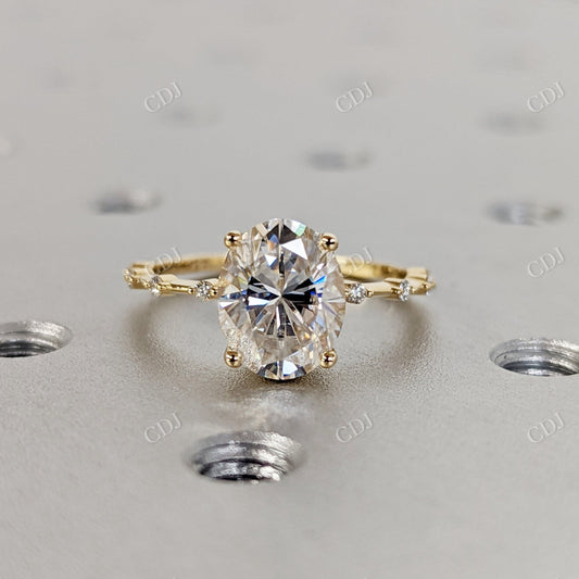 2.60CTW Oval Cut Moissanite Engagement Ring  customdiamjewel 10KT Yellow Gold VVS-EF