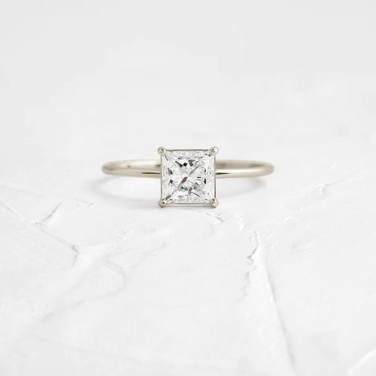 Princess Cut Moissanite Solitaire Diamond Wedding Ring  customdiamjewel 10KT White Gold VVS-EF