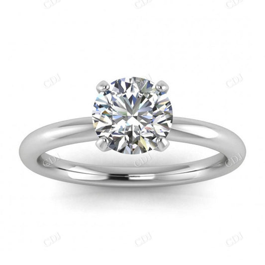 Round Cut Moissanite 14K Rose Gold Solitaire Engagement Ring  customdiamjewel 10KT White Gold VVS-EF