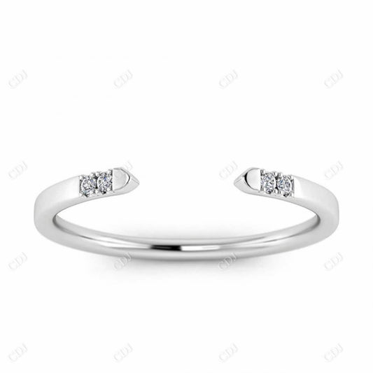 0.05CTW Gold Diamond Stacking Wedding Band  customdiamjewel 10KT White Gold VVS-EF