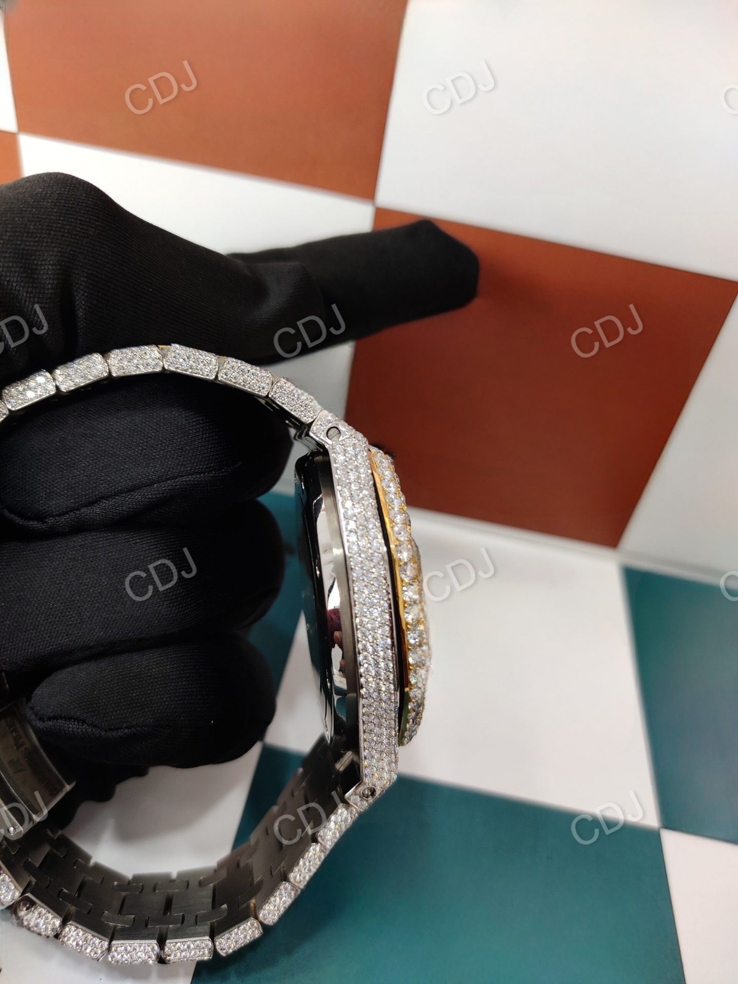 Audemars Piguet Iced Out Two Tone Watch customdiamjewel