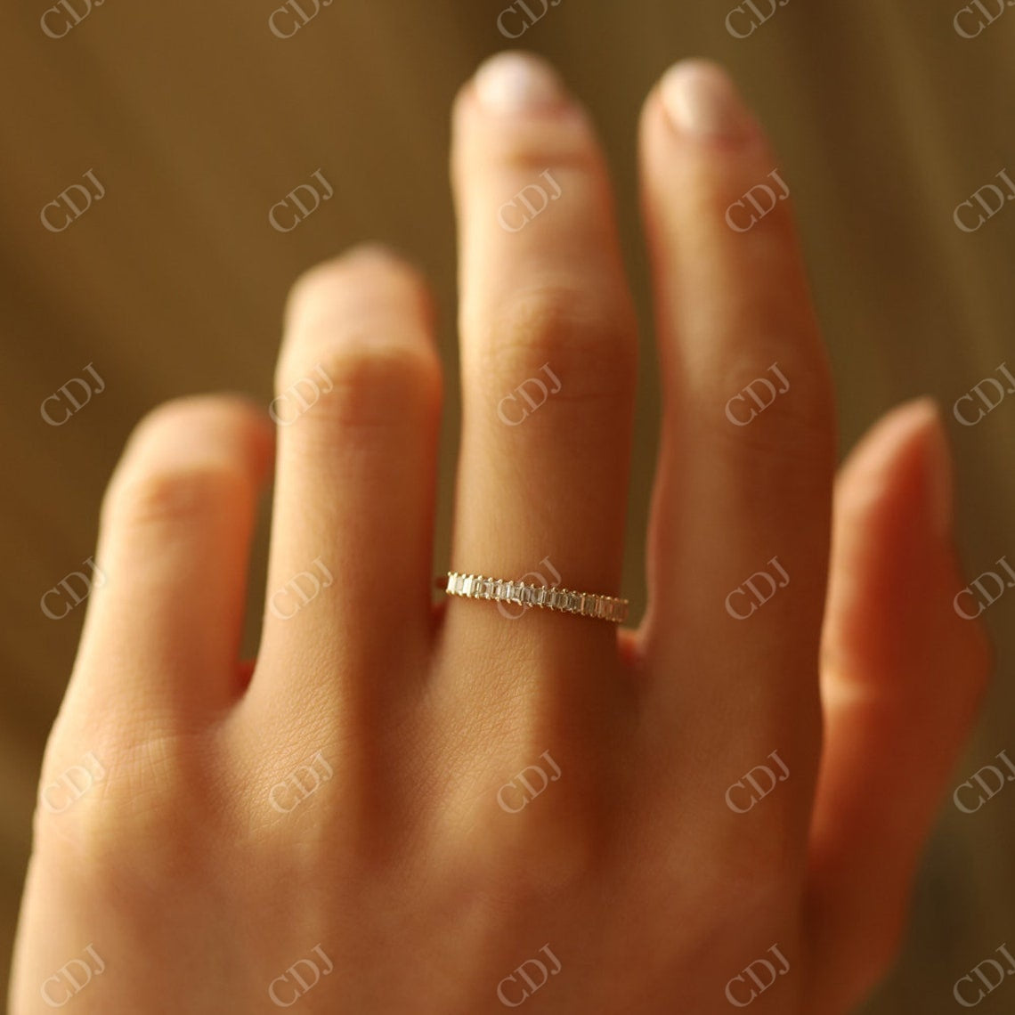 0.22CTW Baguette Cut Natural Diamond Stackable Wedding Band  customdiamjewel   