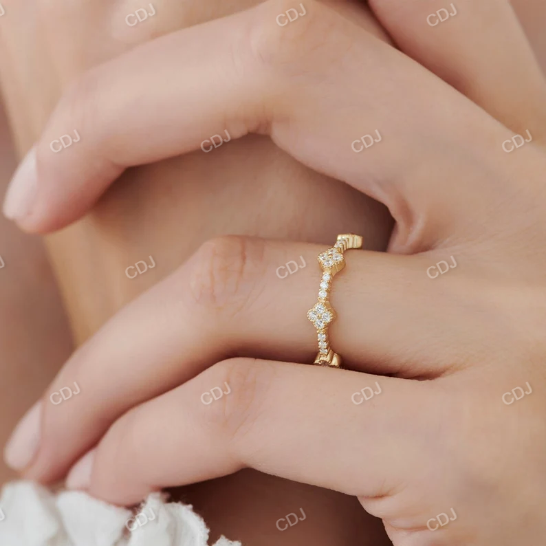 0.49CTW Clover Style Full Eternity Diamond Wedding Band  customdiamjewel   