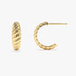 14K Solid Gold Croissant Earrings  customdiamjewel   