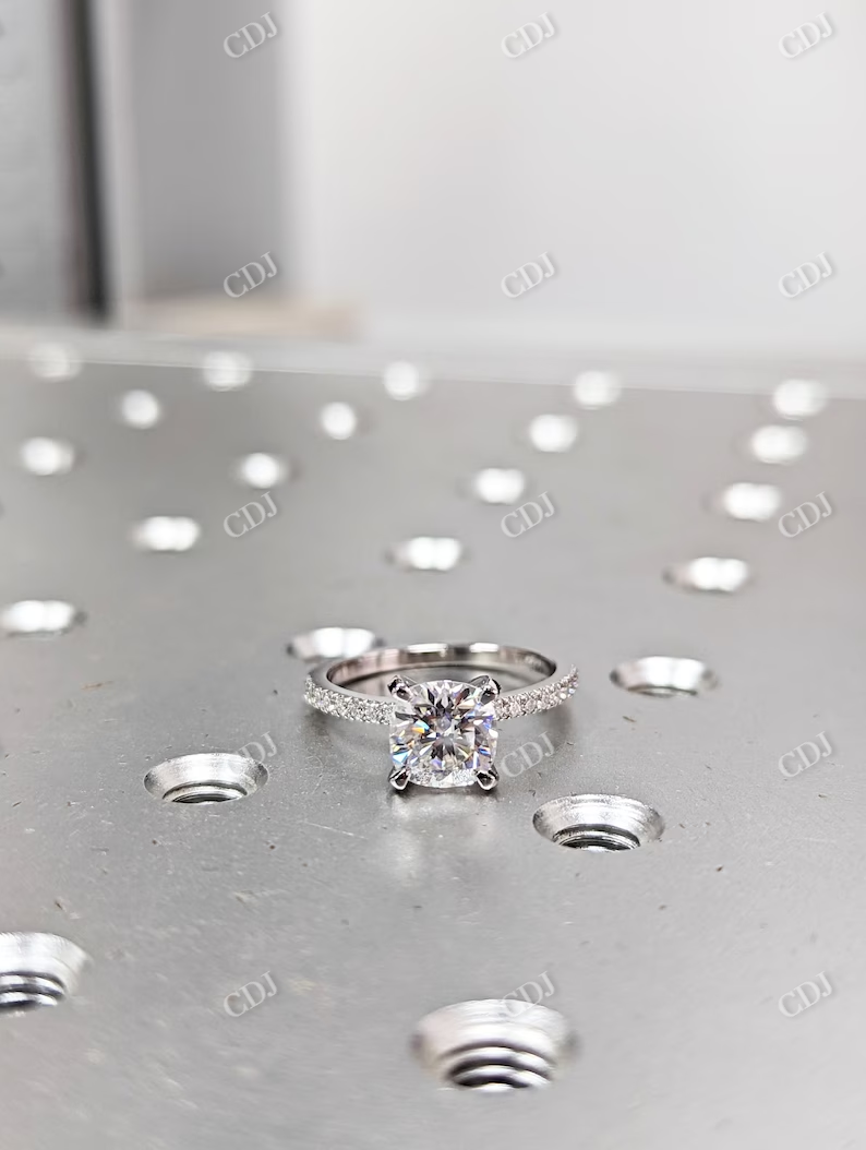 1.5CT Cushion Cut Moissanite Engagement Ring  customdiamjewel   