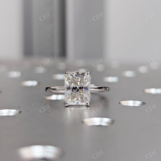 2.60CTW Radiant Cut Hidden Halo Moissanite Ring  customdiamjewel 10KT White Gold VVS-EF