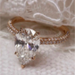 Pear Cut Moissanite Solitaire Engagement Ring, Rose Gold Wedding Ring  customdiamjewel   