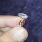 Pear Cut Moissanite Solitaire Engagement Ring, Rose Gold Wedding Ring  customdiamjewel   
