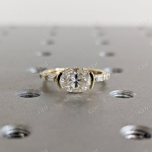 1.73CTW Oval Cut Cluster Moissanite Ring  customdiamjewel 10KT Yellow Gold VVS-EF