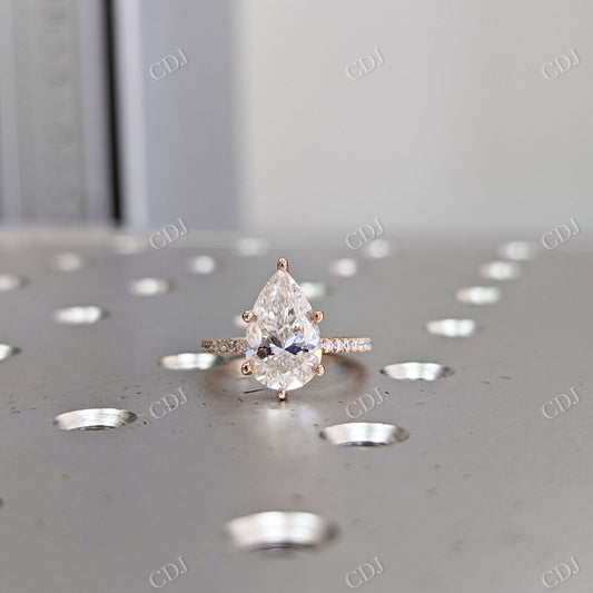 2.80CTW Pear Cut Moissanite Engagement Ring  customdiamjewel 10KT Rose Gold VVS-EF
