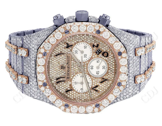 Two Tone Custom Handmade Natural Diamond AP Choro Watch customdiamjewel