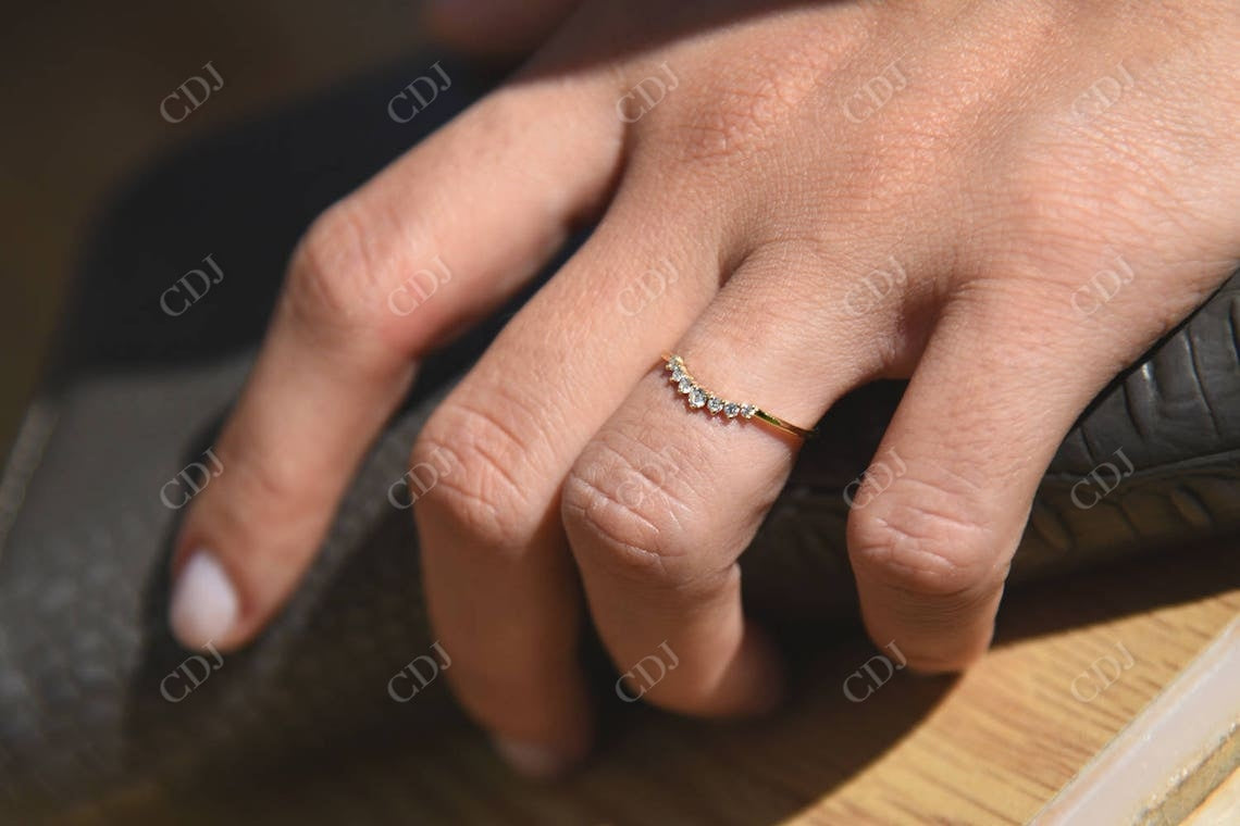 0.15CTW Natural Diamond Curved Shaped Wishbone Band  customdiamjewel   