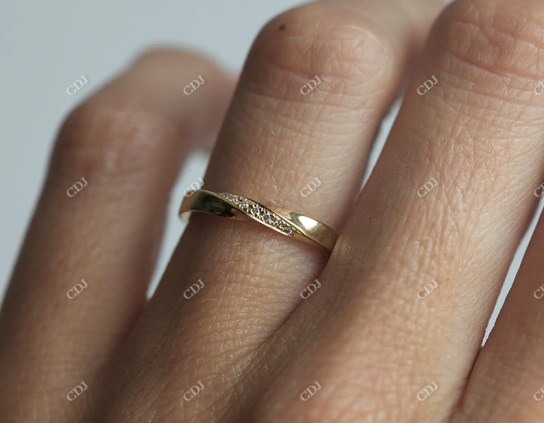3mm Round Natural Diamond Twisted Wedding Band  customdiamjewel   