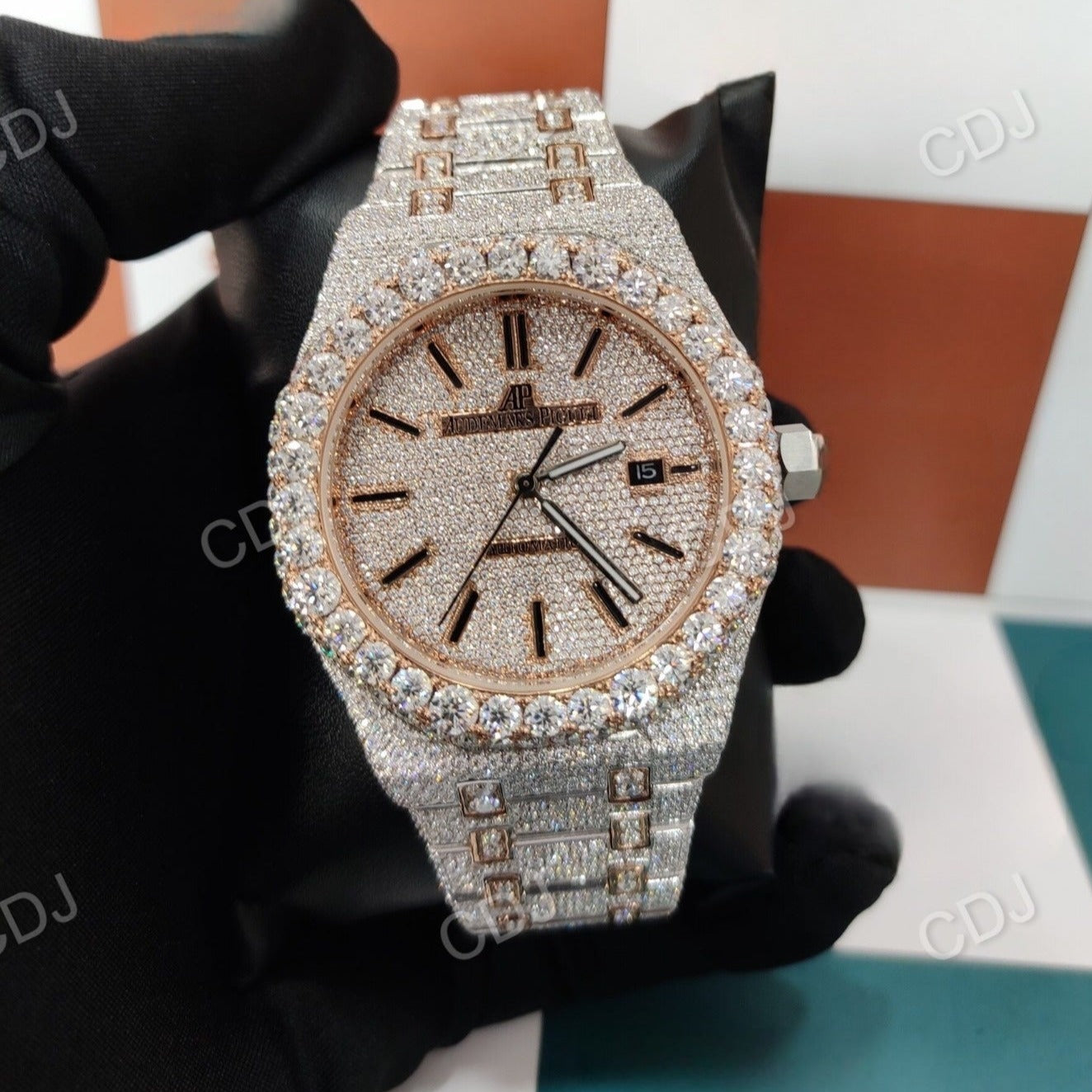 Diamond Studded luxury wrist Watch customdiamjewel