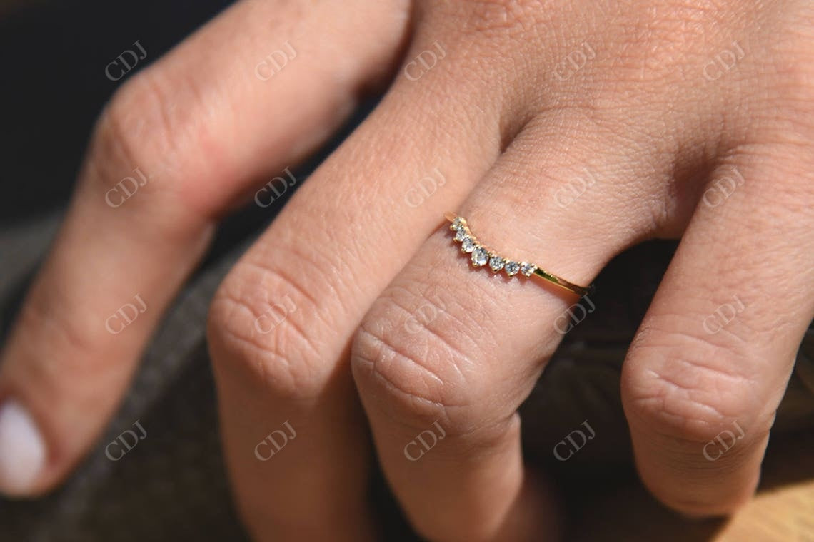 0.15CTW Lab Grown Diamond Curved Wedding Band  customdiamjewel   