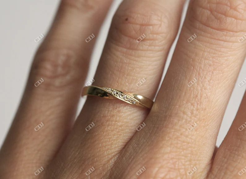 3mm Round Natural Diamond Twisted Wedding Band  customdiamjewel   