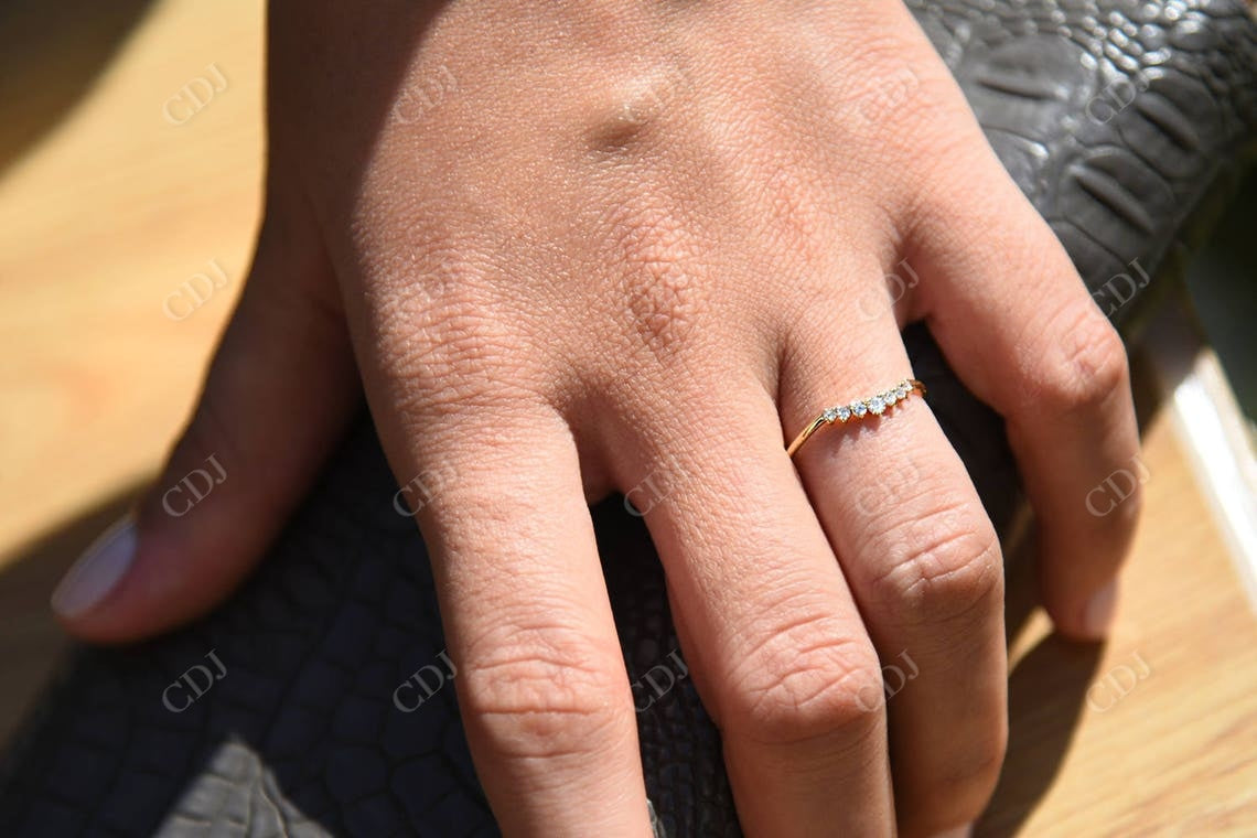 0.15CTW Natural Diamond Curved Shaped Wishbone Band  customdiamjewel   