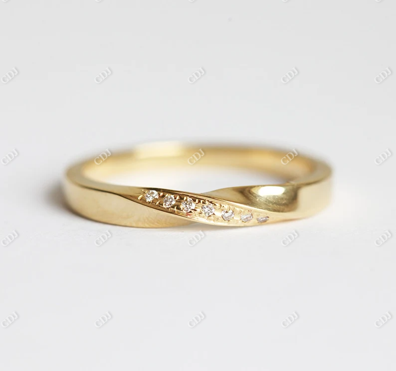 3mm Round Natural Diamond Twisted Wedding Band  customdiamjewel   