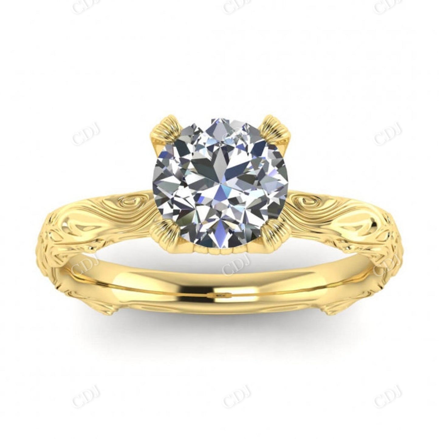 Antique Cathedral Setting Vintage Style Moissanite Ring