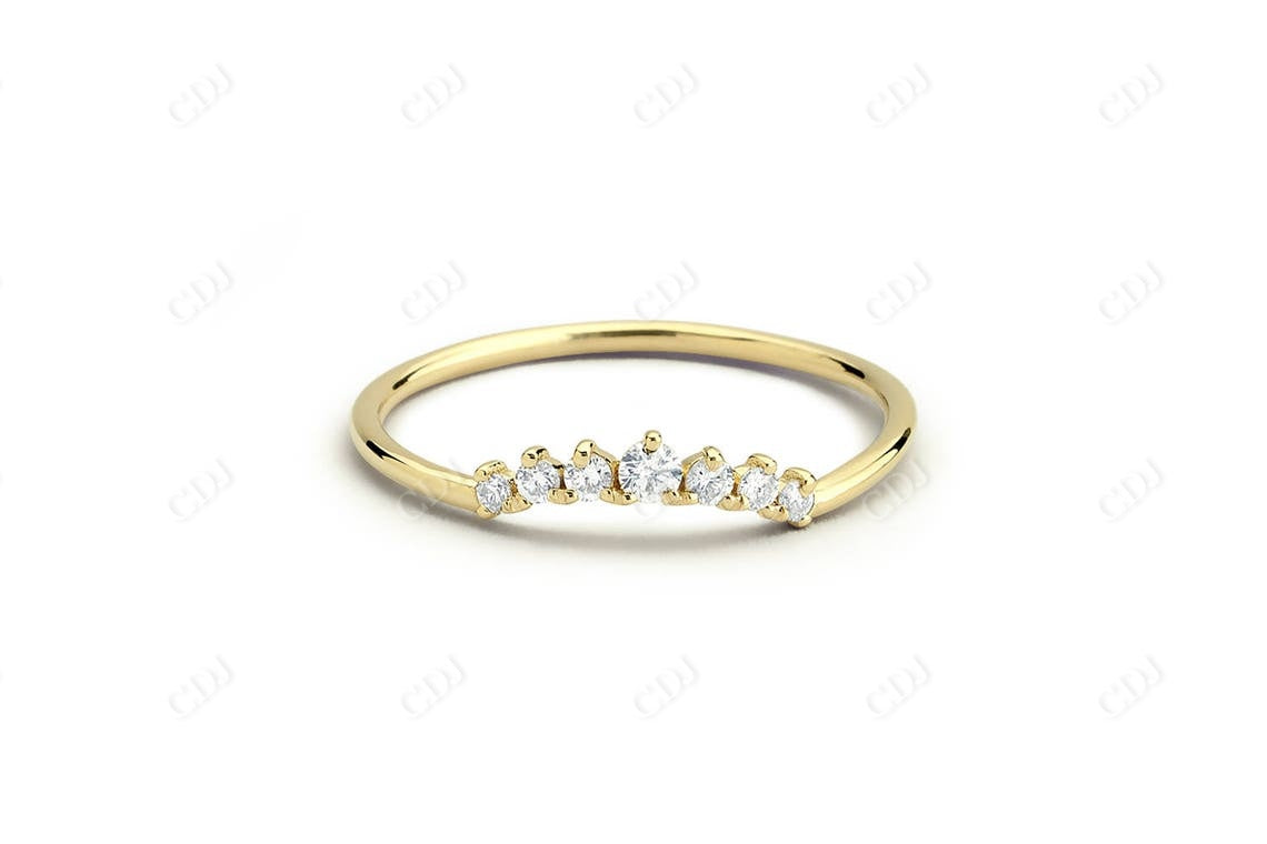 0.15CTW Lab Grown Diamond Curved Wedding Band  customdiamjewel 10KT Yellow Gold VVS-EF