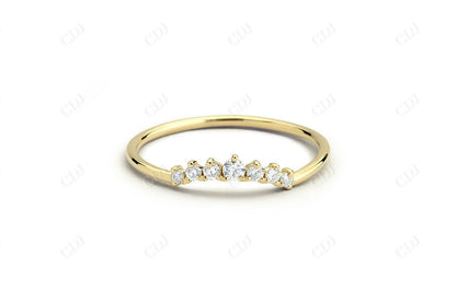 0.15CTW Lab Grown Diamond Curved Wedding Band  customdiamjewel 10KT Yellow Gold VVS-EF