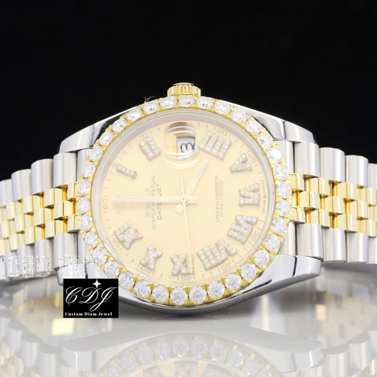 Moissanite Studded Custom Rolex Watch customdiamjewel