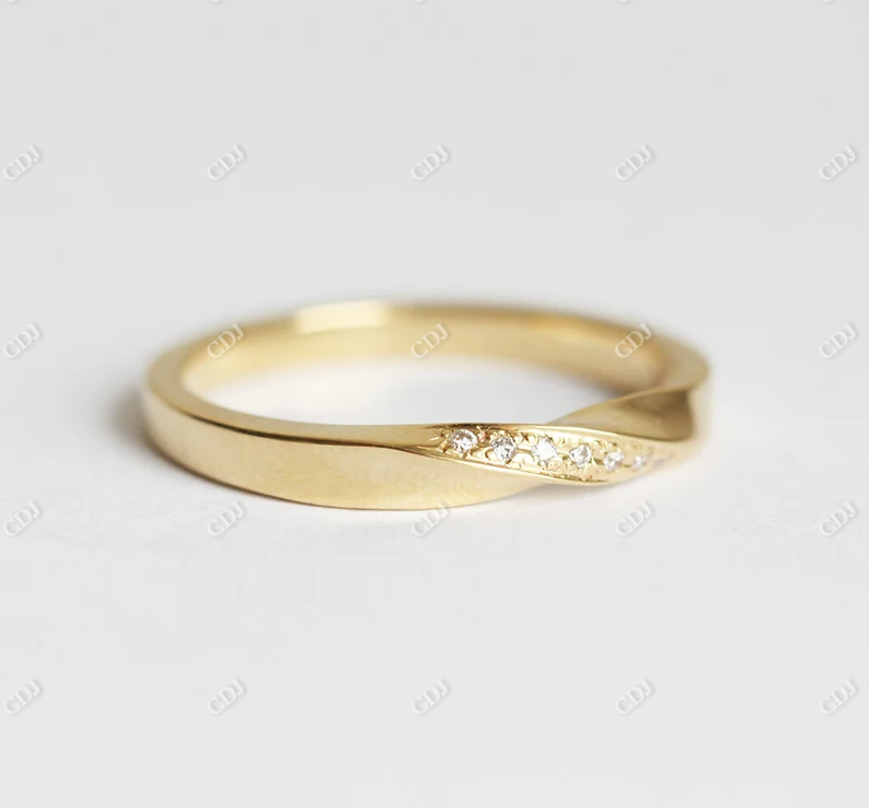 3mm Round Natural Diamond Twisted Wedding Band  customdiamjewel   