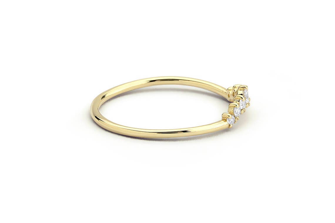 0.15CTW Natural Diamond Curved Shaped Wishbone Band  customdiamjewel   