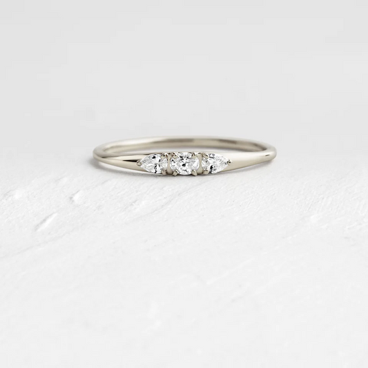 Oval & Pear Cut Natural Diamond Wedding Band  customdiamjewel 10KT White Gold VVS-EF