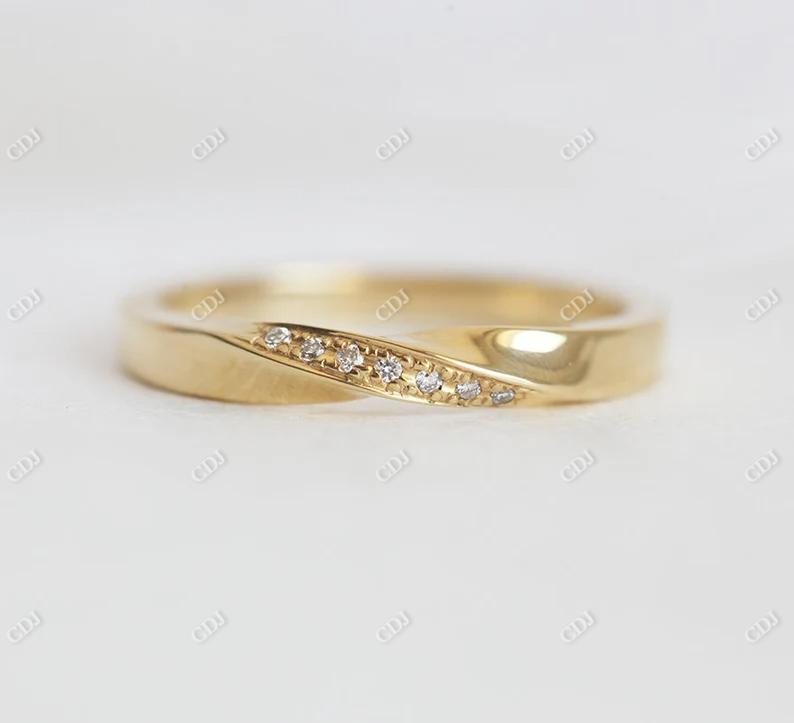 3mm Round Natural Diamond Twisted Wedding Band  customdiamjewel   