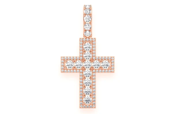 1.40CTW Border Cross Round Diamond Pendant  customdiamjewel   