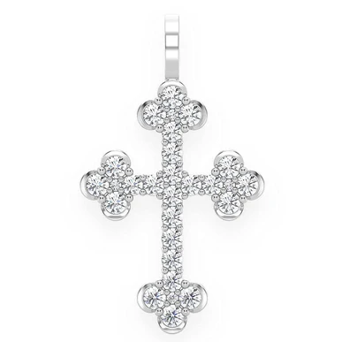 0.85CTW Round Diamond Antique Religion Cross Pendant  customdiamjewel   