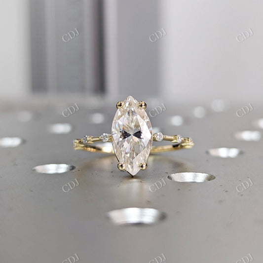 2.10CTW Marquise Cut Moissanite Engagement Ring  customdiamjewel 10KT Yellow Gold VVS-EF