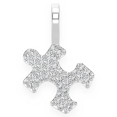0.25CTW Round Diamond Puzzle Piece Pendant  customdiamjewel   