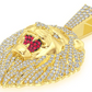 3.20CTW Cluster Roaring Lion Head Pendant  customdiamjewel   