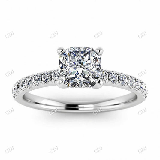 0.51CTW Radiant Cut Pave Moissanite Engagement Ring  customdiamjewel 10KT White Gold VVS-EF