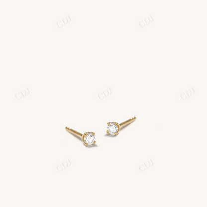 14k Gold Diamond Mini Studs For Women  customdiamjewel 10 KT Solid Gold Yellow Gold VVS-EF