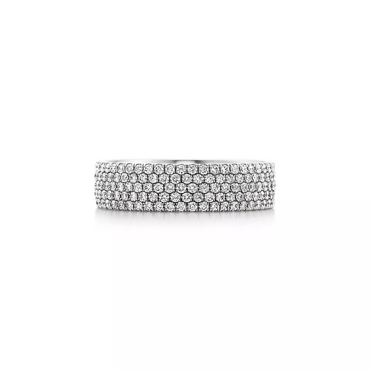 0.90 CTW Natural Diamond Five Row Wedding Band Ring  customdiamjewel 10KT White Gold VVS-EF