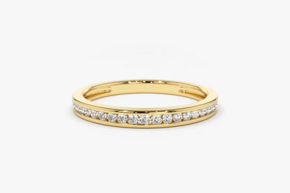 0.32CTW Natural Diamond Channel Setting Thin Wedding Band  customdiamjewel 10KT Yellow Gold VVS-EF