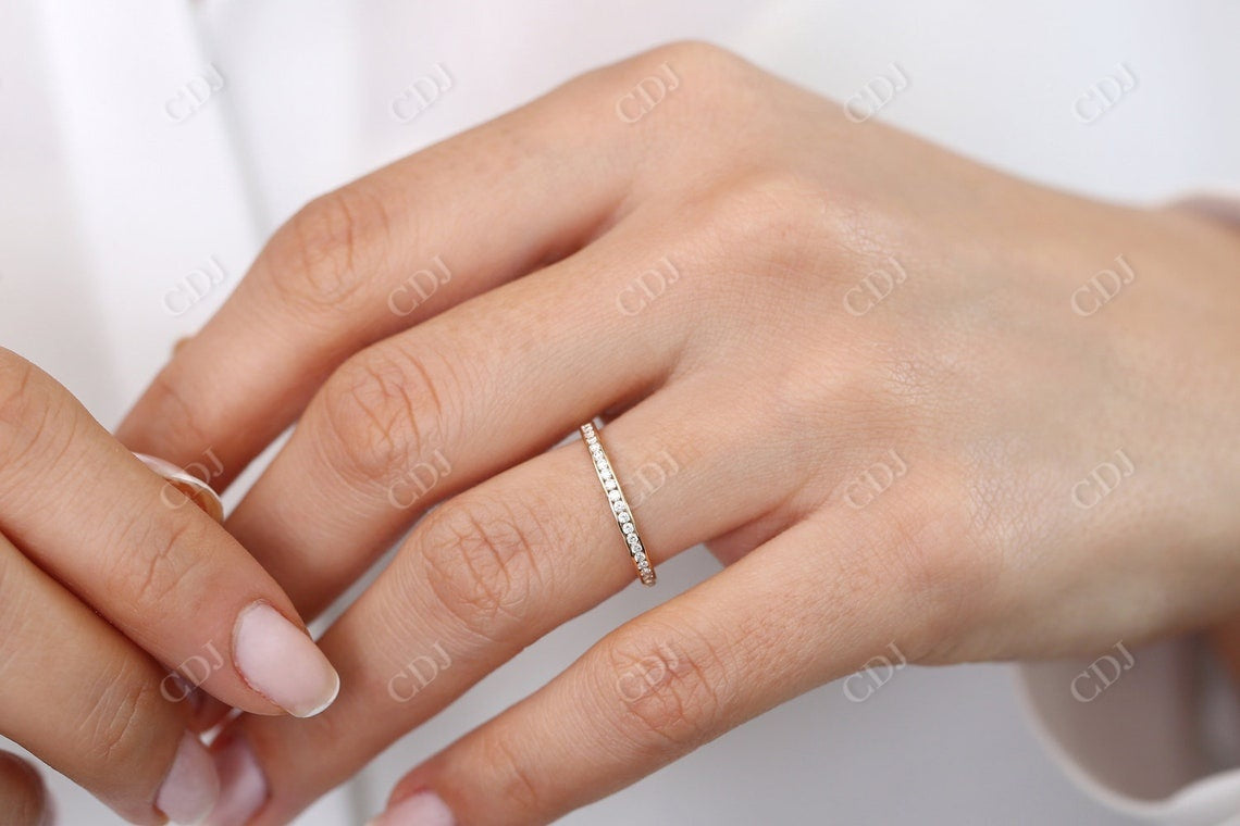 0.32CTW Natural Diamond Channel Setting Thin Wedding Band  customdiamjewel   