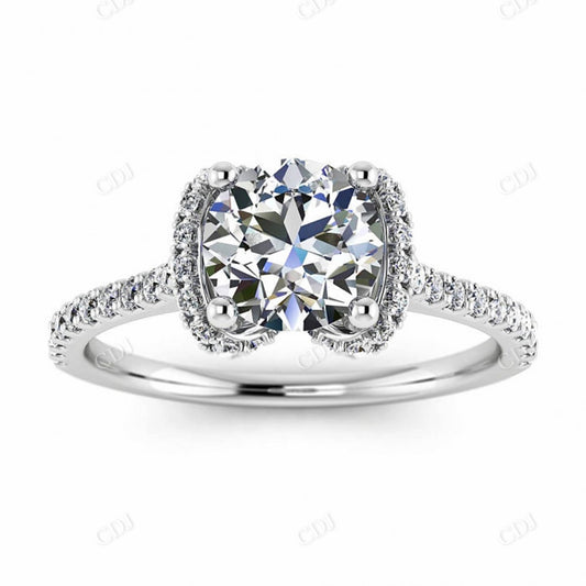 Floral Diamond Moissanite Micro Pave Cluster Engagement Ring  customdiamjewel 10KT White Gold VVS-EF