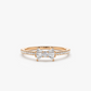 0.25CTW Baguette and Round Cut Lab Grown  Diamonds Bow Wedding Band  customdiamjewel 10KT Rose Gold VVS-EF