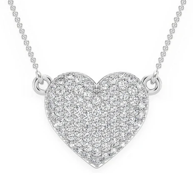 0.25CTW Round Cut Diamond Love Heart Necklace  customdiamjewel   