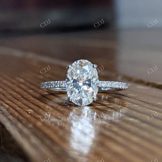 2.15CTW Crushed Ice Oval Cut Moissanite Ring  customdiamjewel 10KT White Gold VVS-EF